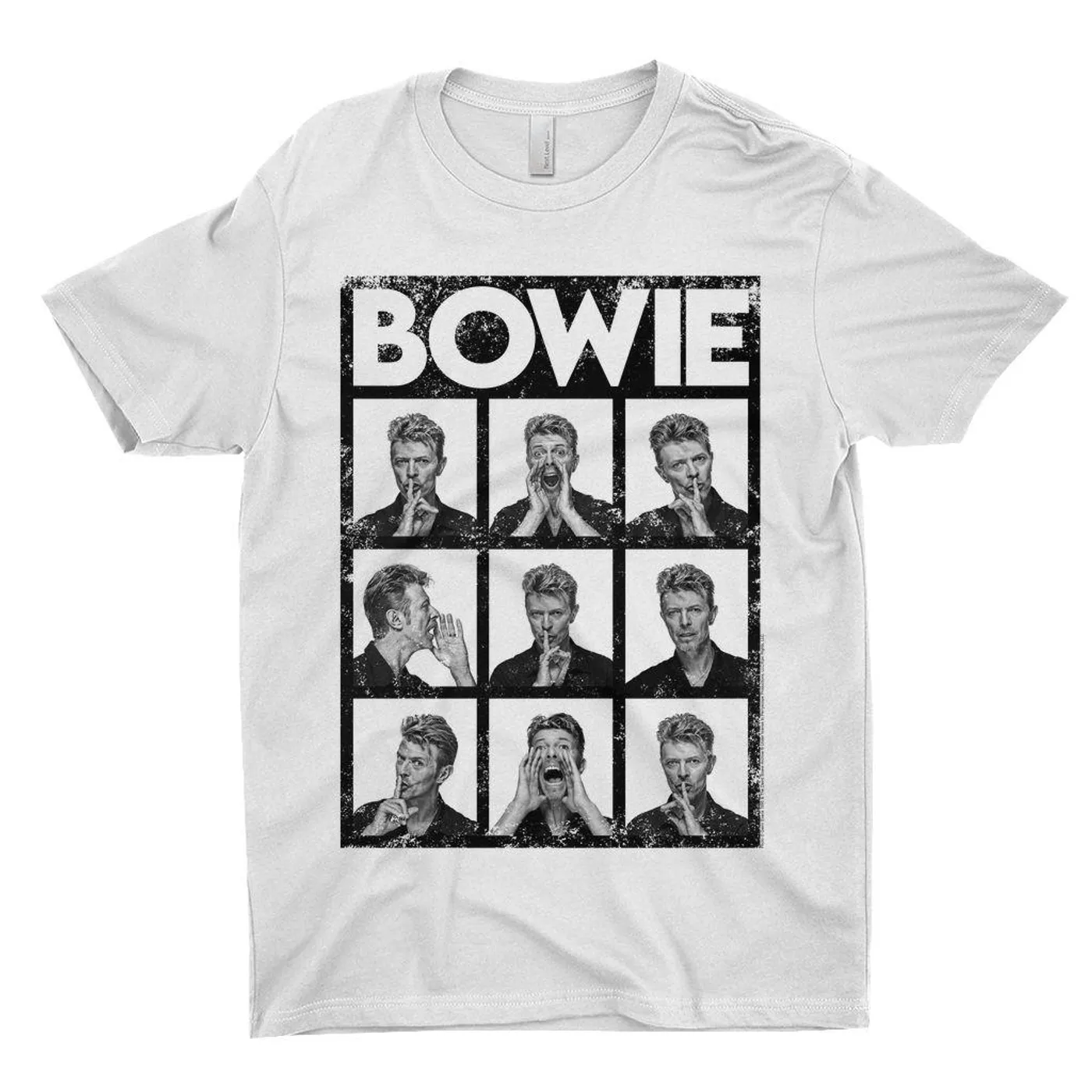 David Bowie T-Shirt | Black And White Photo Shoot Collage Design Distressed (Merchbar Exclusive) David Bowie Shirt
