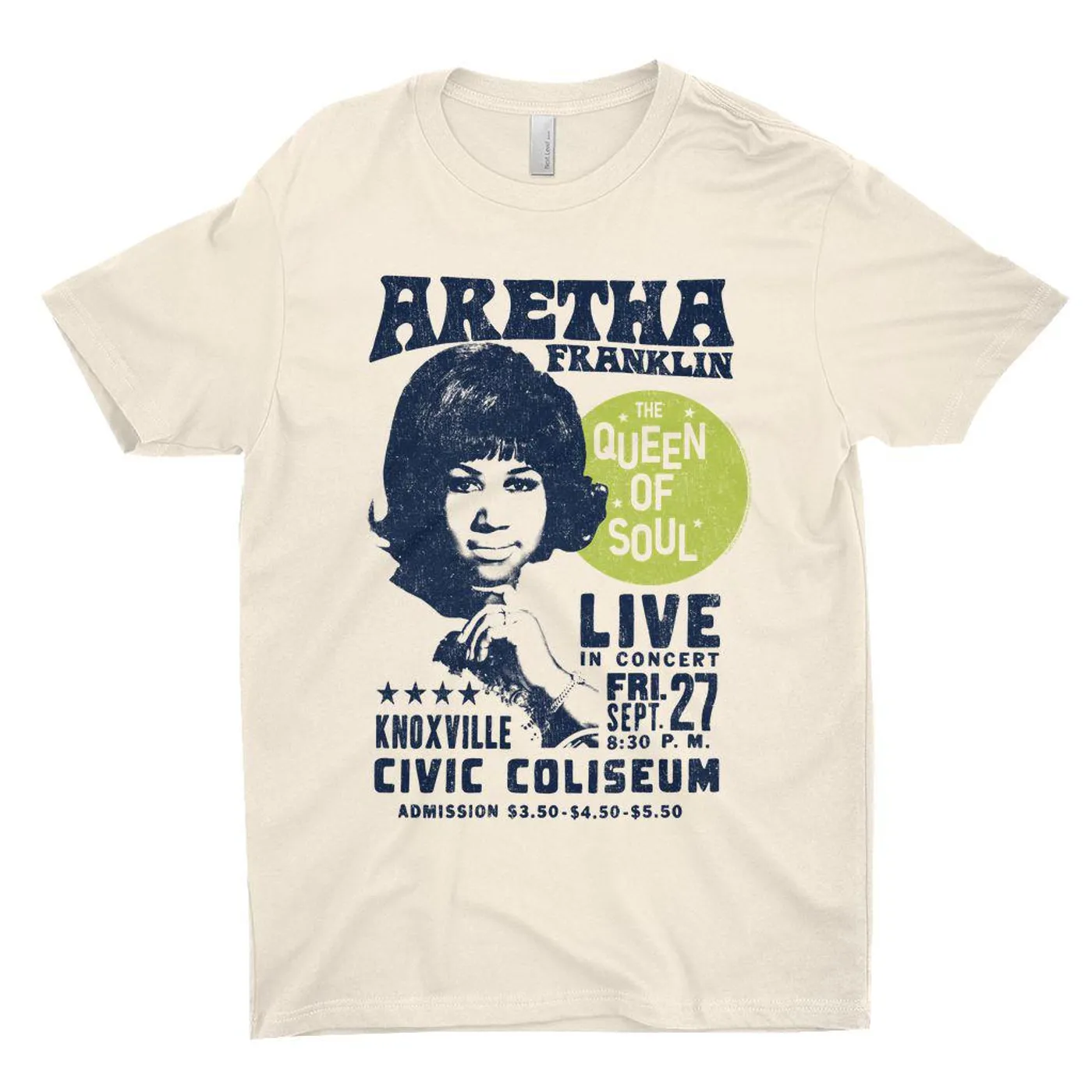 Aretha Franklin T-Shirt | Live From Knoxville Civic Coliseum Distressed Aretha Franklin Shirt