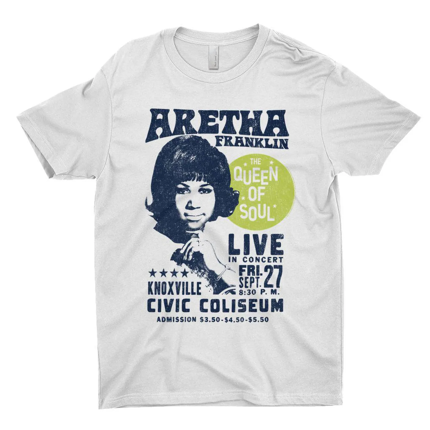Aretha Franklin T-Shirt | Live From Knoxville Civic Coliseum Distressed Aretha Franklin Shirt