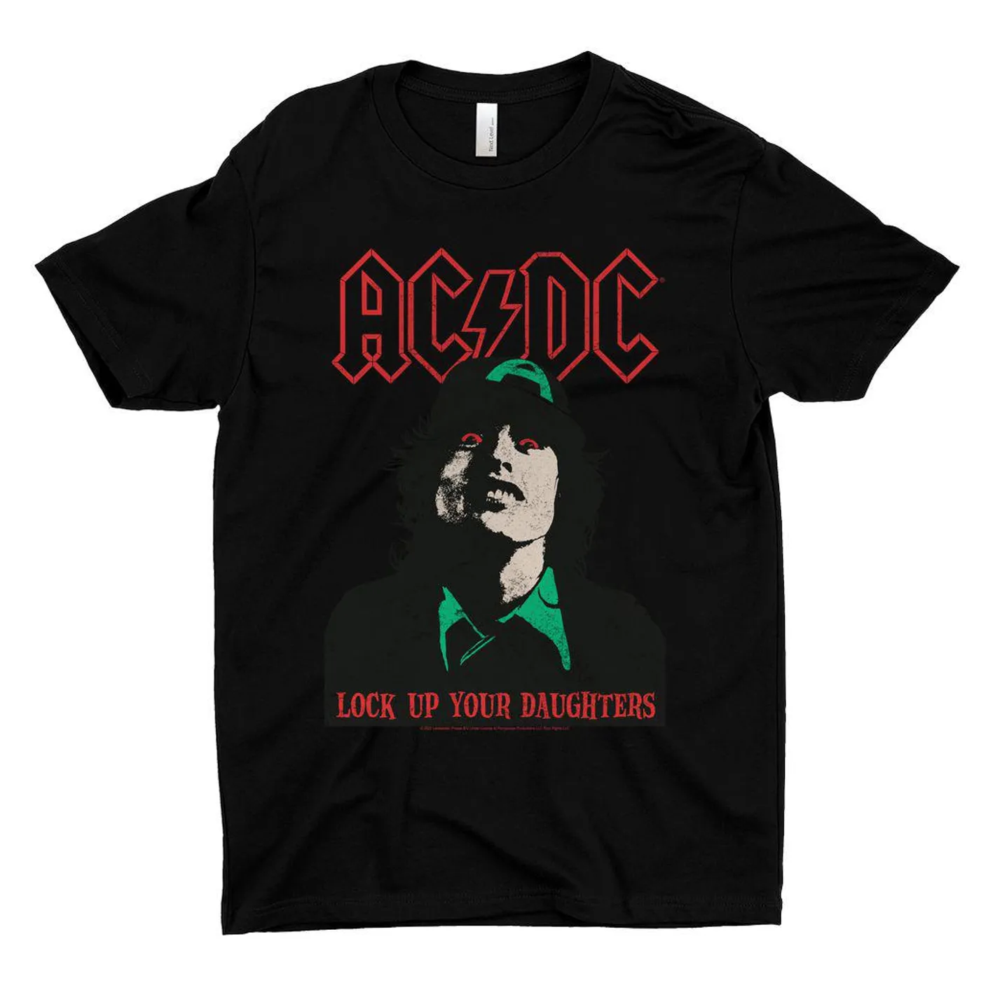 AC/DC T-Shirt | Lock Up Your Daughters Seeing Red Distressed ACDC Shirt