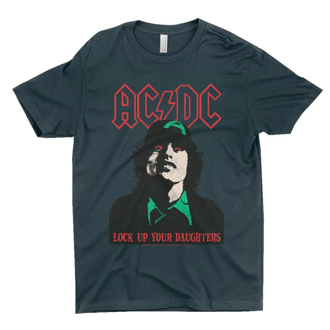 AC/DC T-Shirt | Lock Up Your Daughters Seeing Red Distressed ACDC Shirt