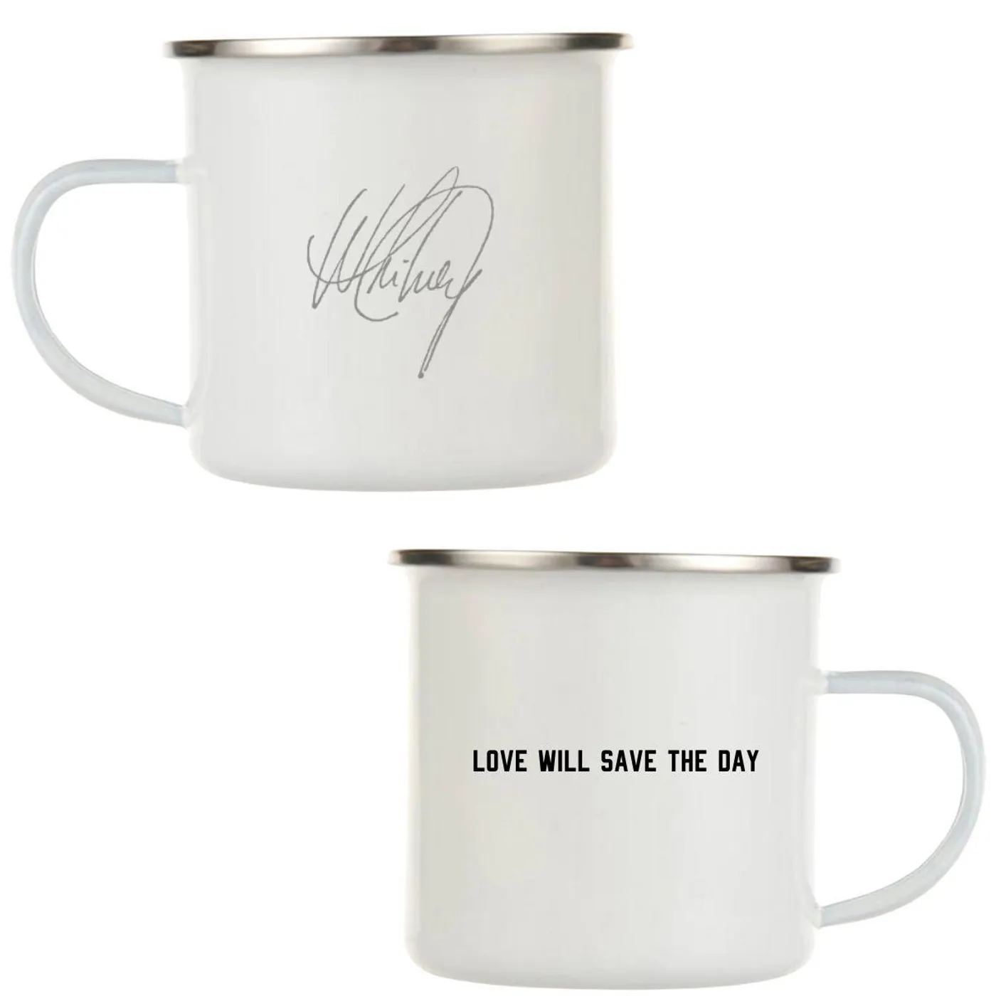 Whitney Houston Love Will Save The Day Grey Camping Mug