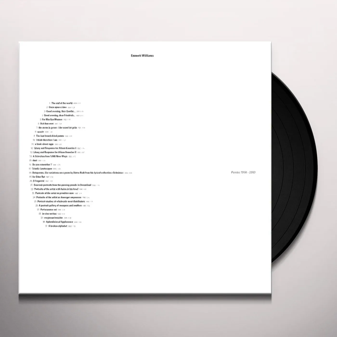 Emmett Williams POEMS 1950 - 2003 Vinyl Record