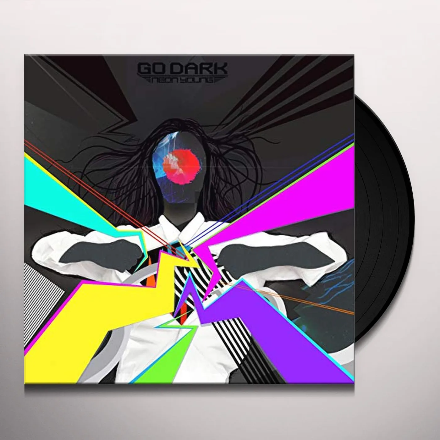 GO DARK Neon Young Vinyl Record