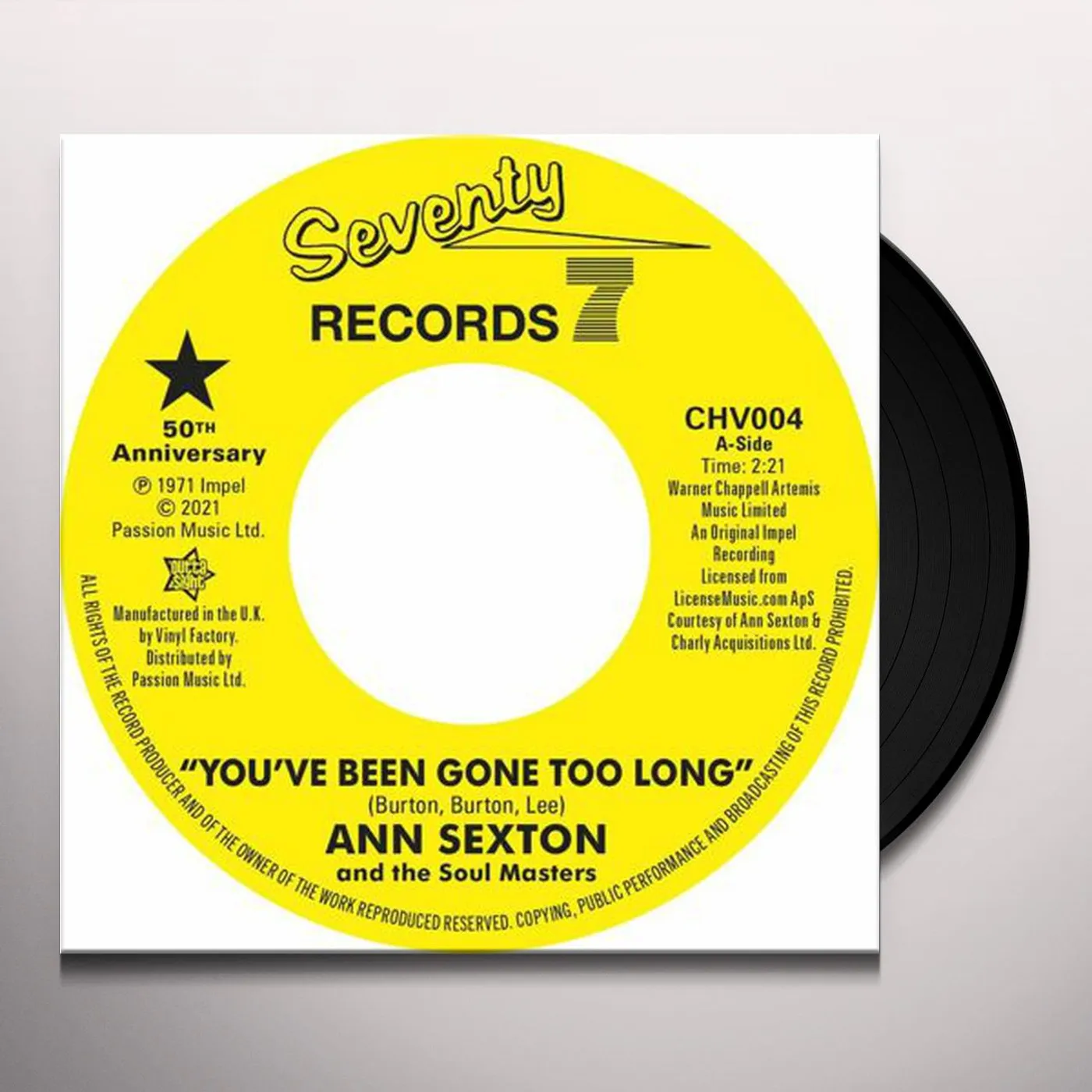 Ann Sexton YOU'VE BEEN GONE TOO LONG / I HAD A FIGHT WITH Vinyl Record