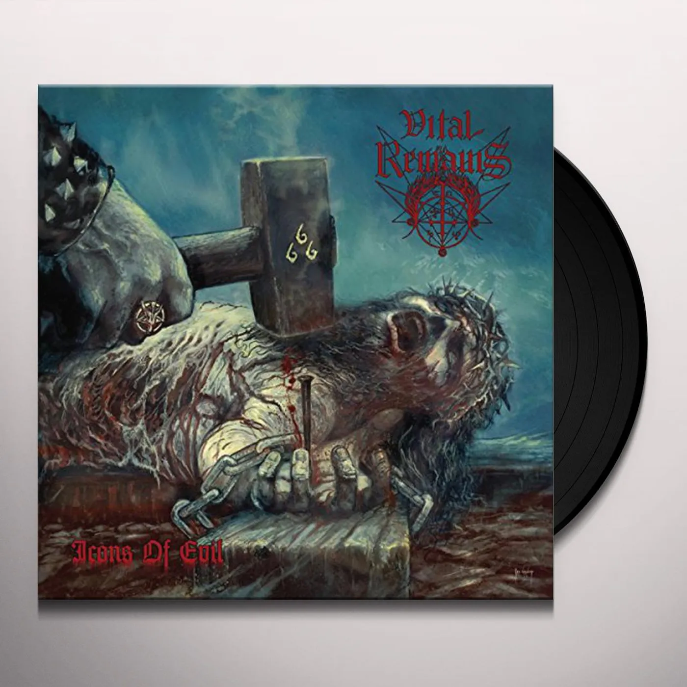 Vital Remains ICONS OF EVIL (GREY BLUE VINYL) Vinyl Record
