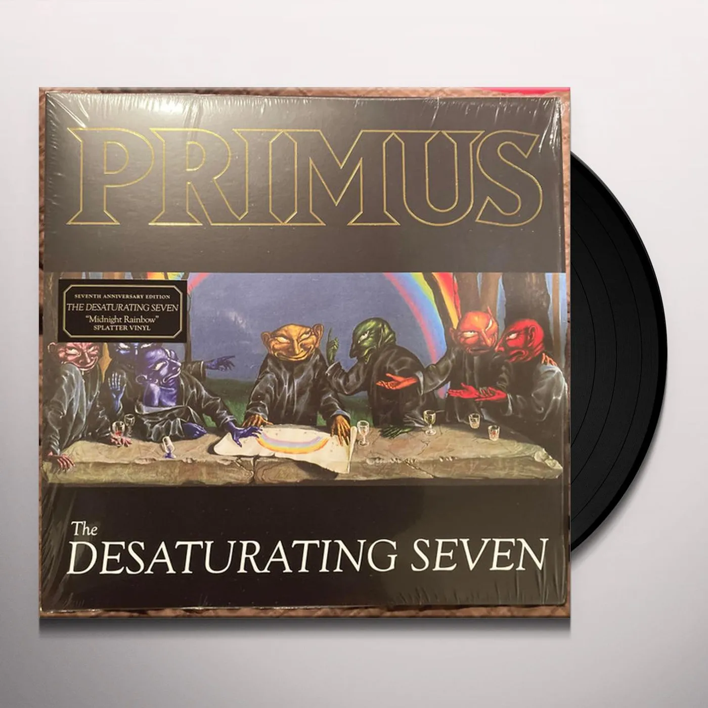Primus DESATURATING SEVEN (7TH ANNIVERSARY) (MIDNIGHT RAINBOW SPLATTER VINYL) Vinyl Record
