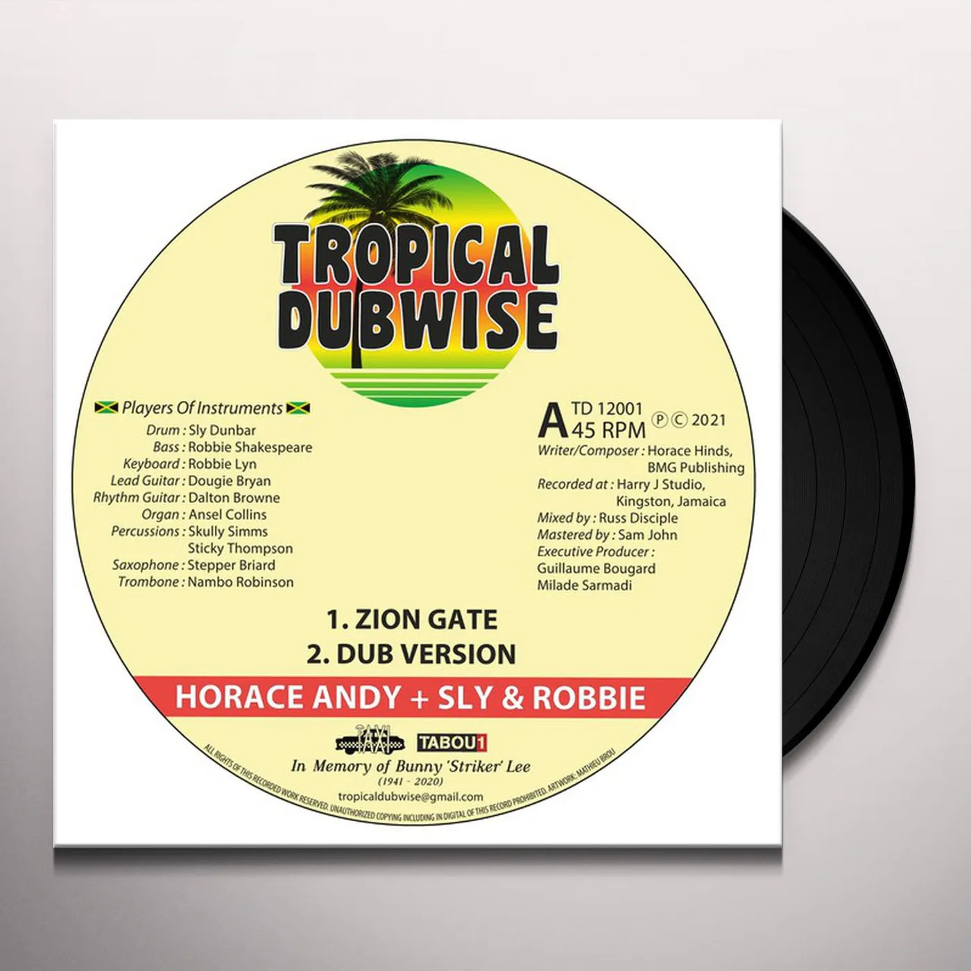 Horace Andy & Sly Robbie ZION GATE Vinyl Record