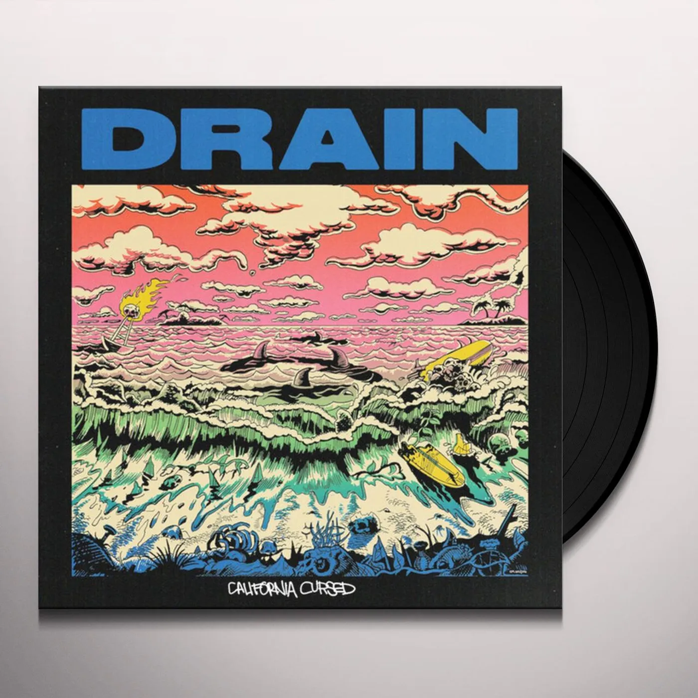 DRAIN CALIFORNIA CURSED (YELLOW VINYL/DL CARD) Vinyl Record