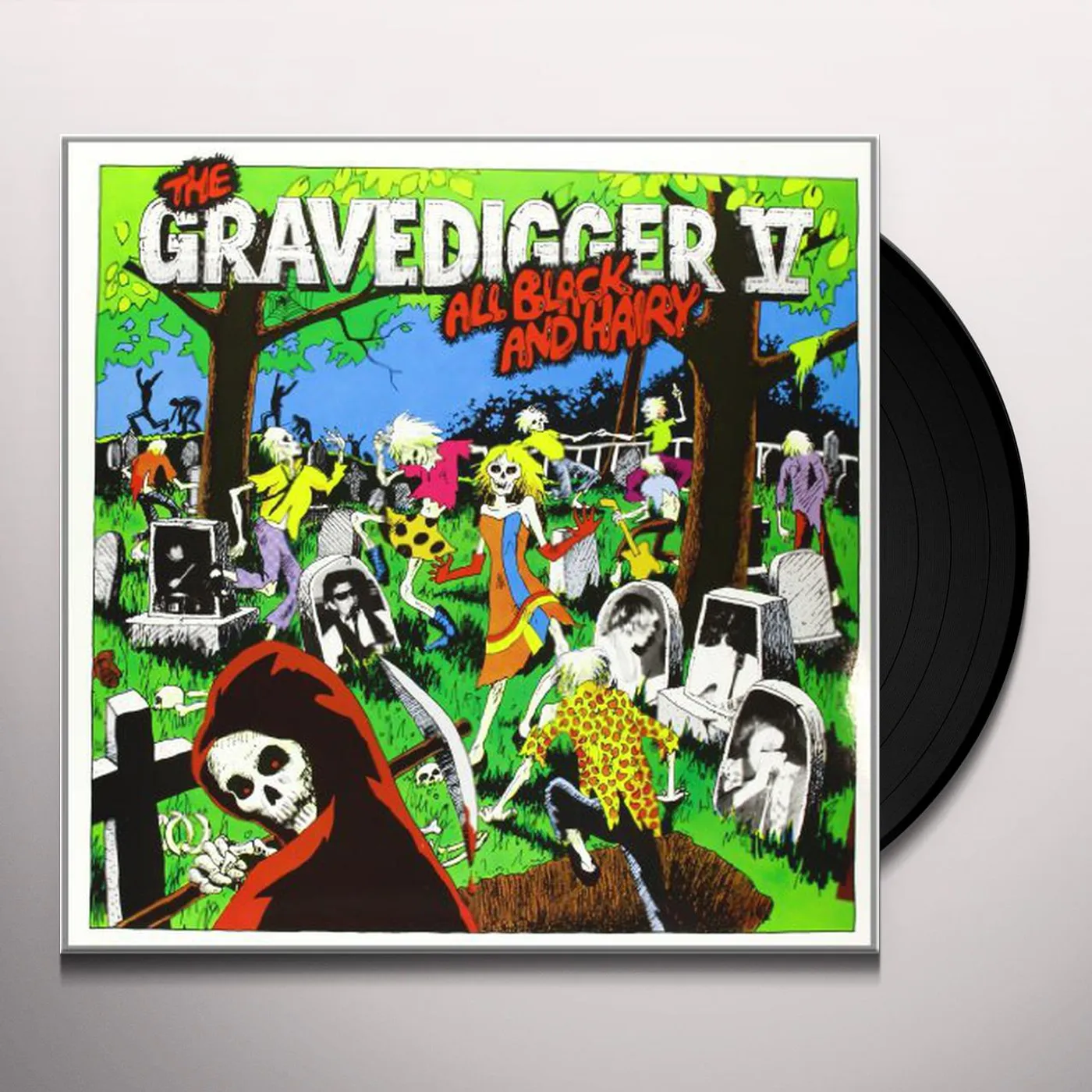 Gravedigger V ALL BLACK & HAIRY Vinyl Record