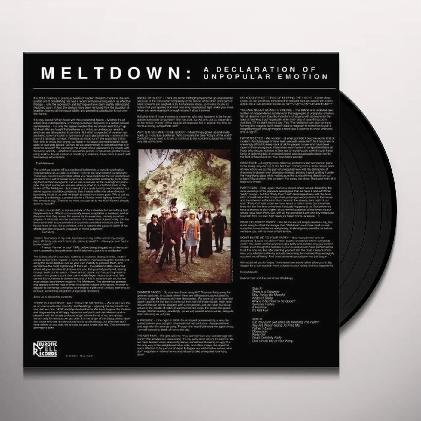 Jail Weddings MELTDOWN / DECLARATION OF UNPOPULAR EMOTION Vinyl Record