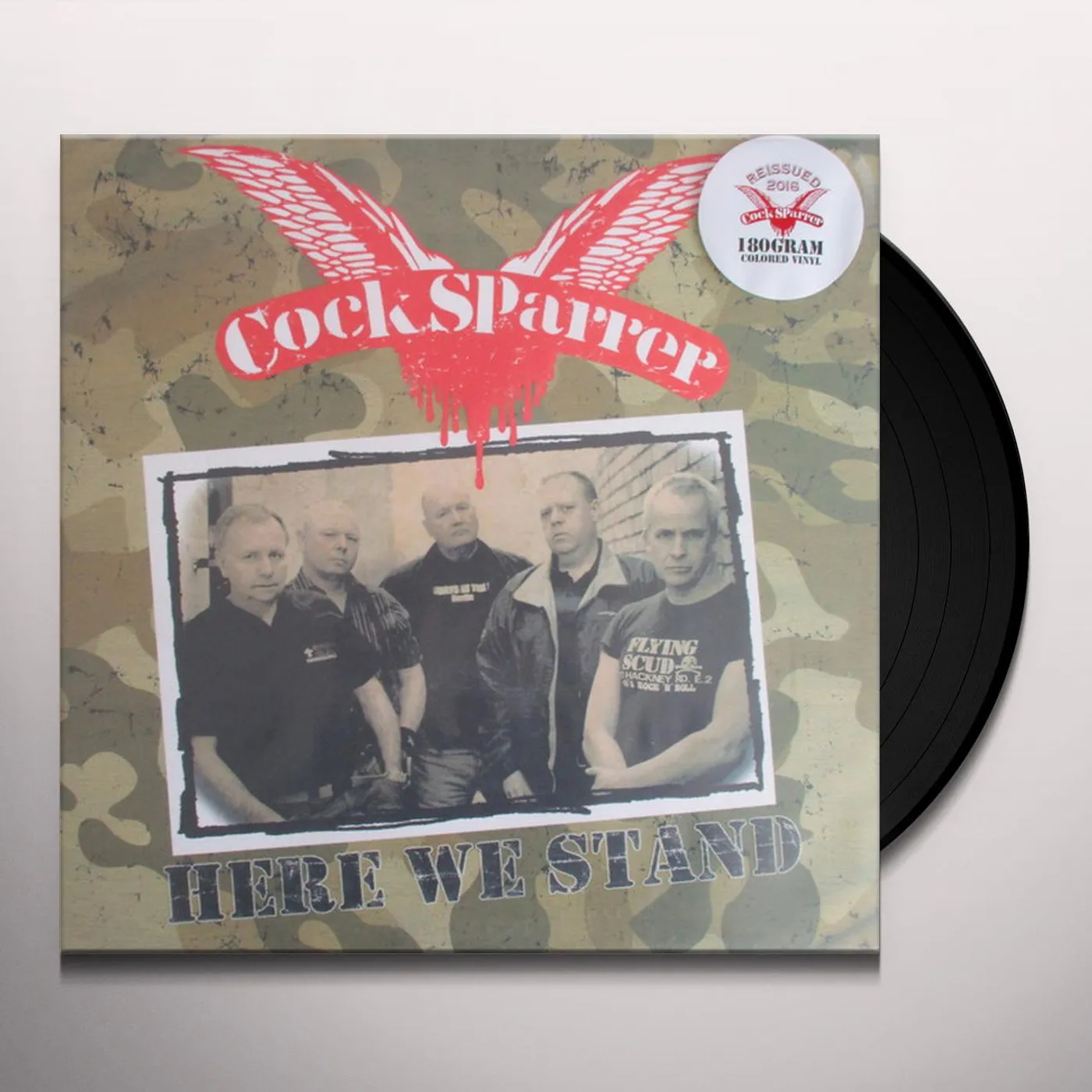 Cock Sparrer HERE WE STAND (CLOUDY CLEAR & BLACK VINYL) Vinyl Record