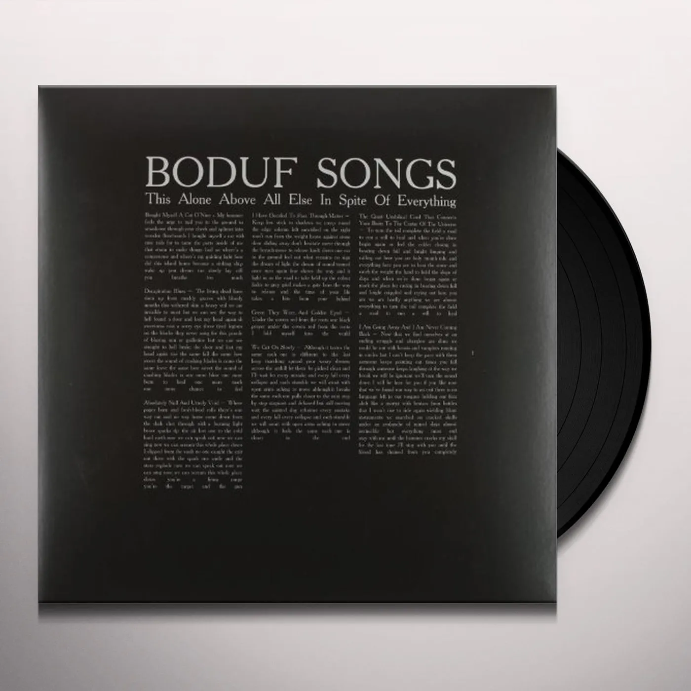 Boduf Songs THIS ALONE ABOVE ALL Vinyl Record