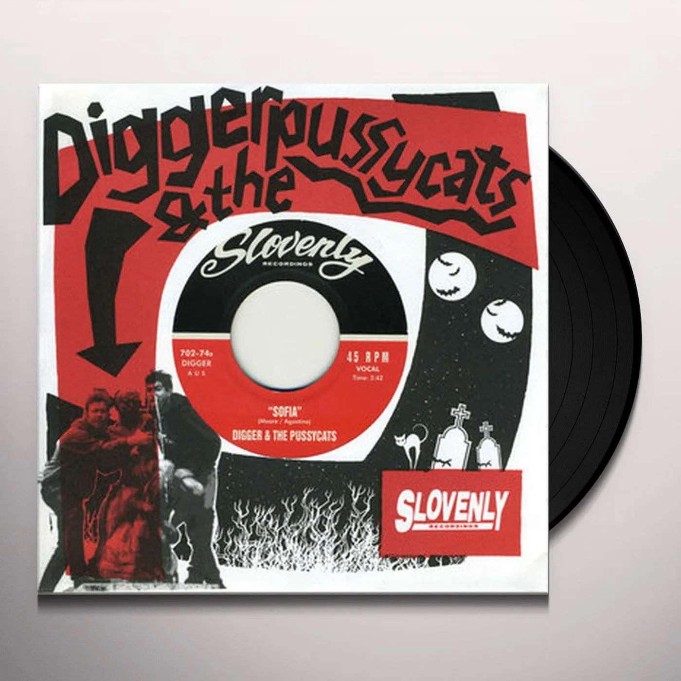 Digger and the Pussycats NIGHT OF TWO MOONS / SOFIA Vinyl Record