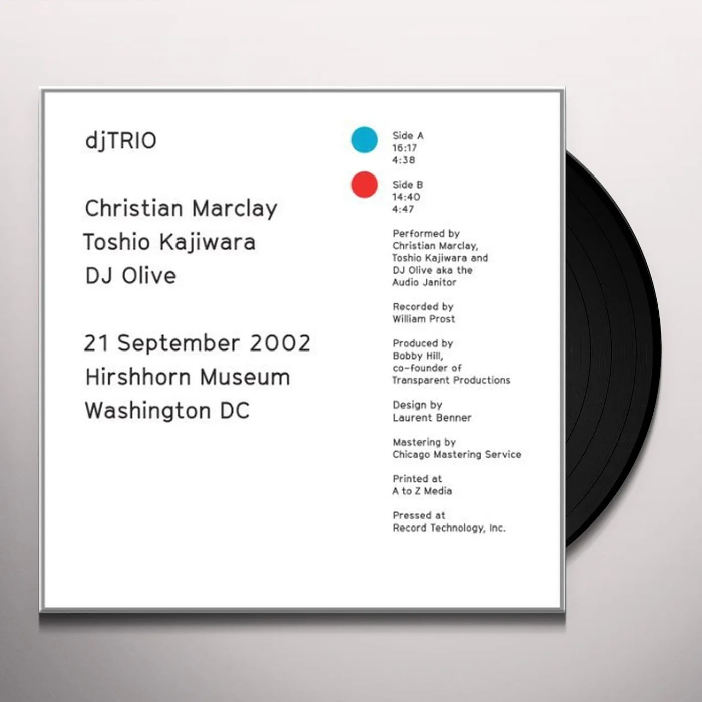 djTRIO: Christian Marclay / Toshio Kajiwara / DJ Olive 21 SEPTEMBER 2002 Vinyl Record