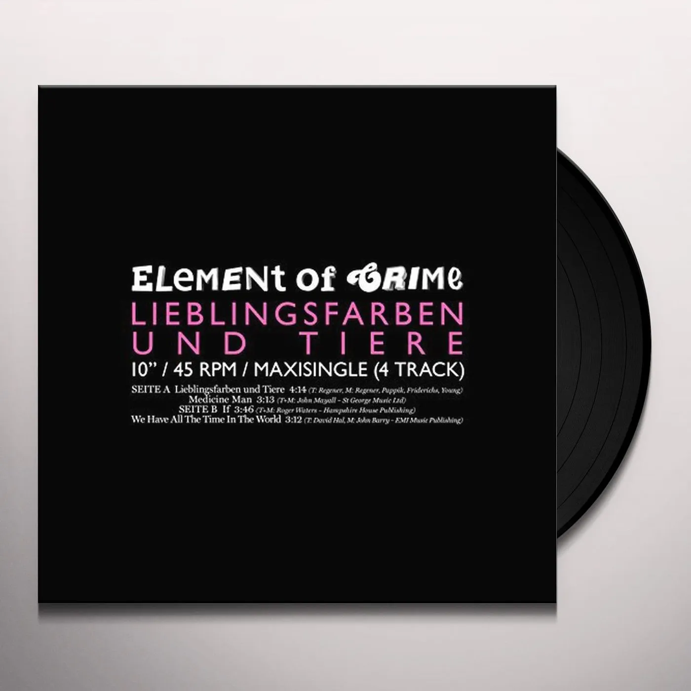 Element Of Crime LIEBLINGSFARBEN & TIER Vinyl Record
