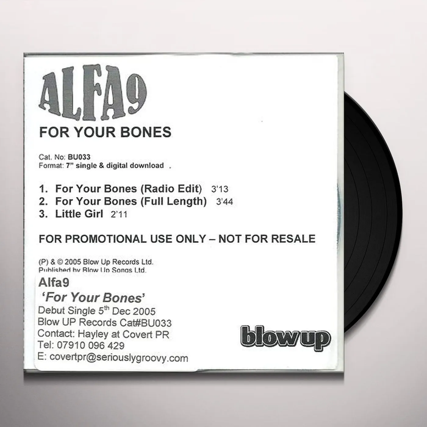 Alfa 9 For Your Bones Vinyl Record