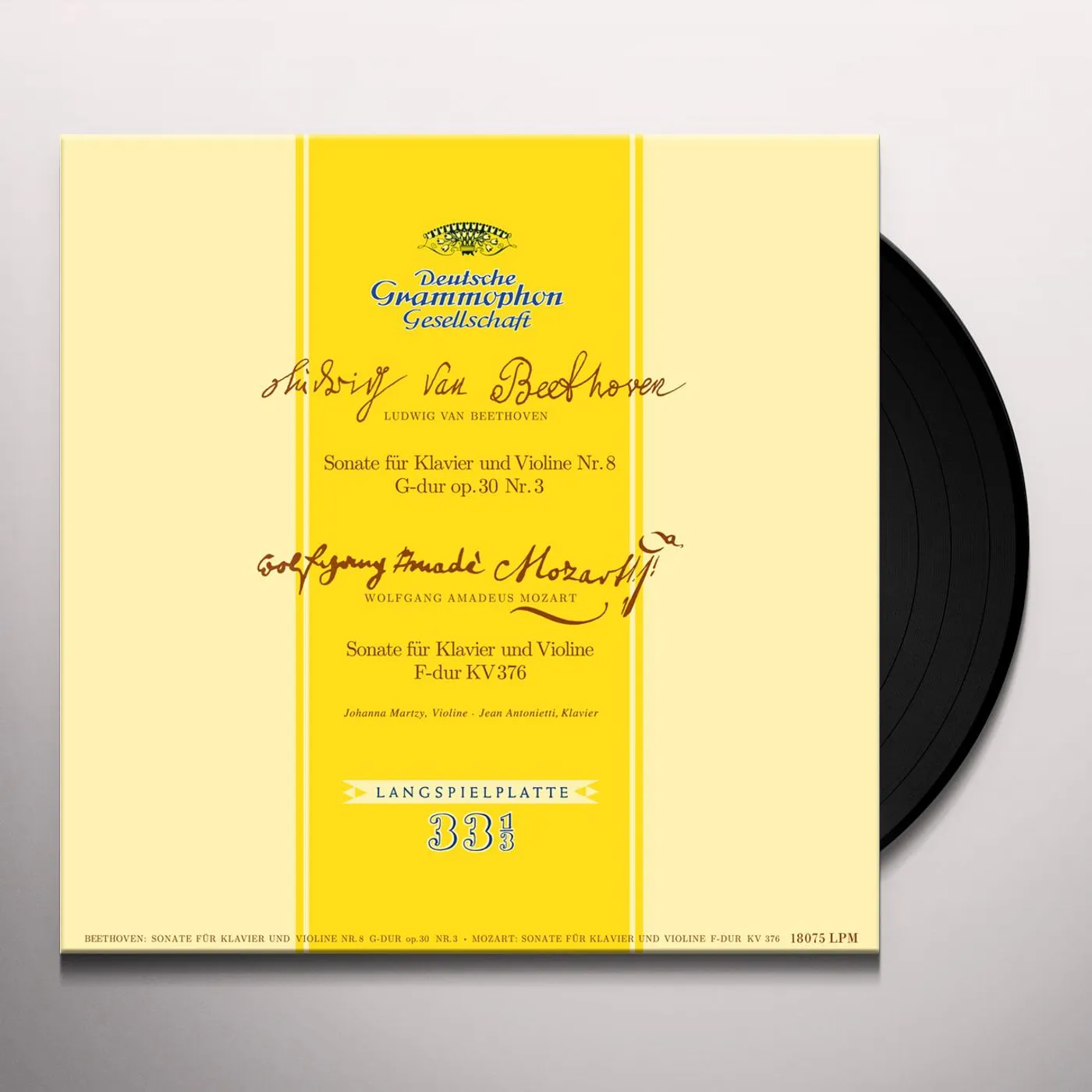 Johanna Martzy BEETHOVEN & MOZART SONATAS FOR PIANO & VIOLIN Vinyl Record