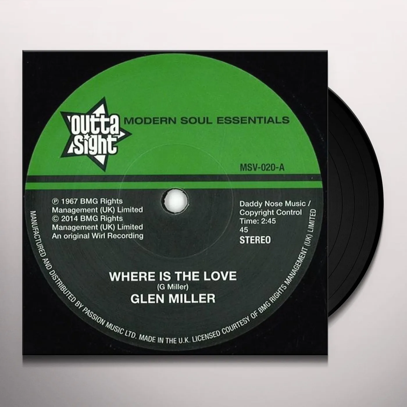 Glen Miller WHERE IS THE LOVE/FUNKY BROADWAY Vinyl Record