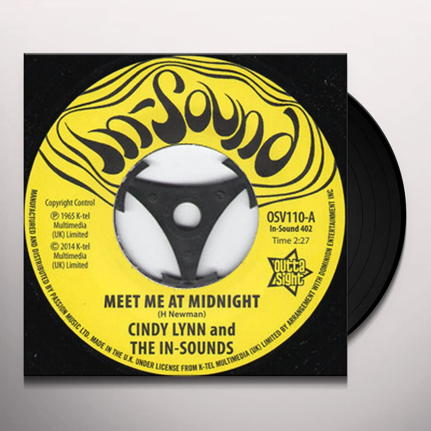 Cindy Lynn & The In-Sounds/Bonnie & Clyde MEET ME AT MIDNIGHT/I GET A FEELING Vinyl Record
