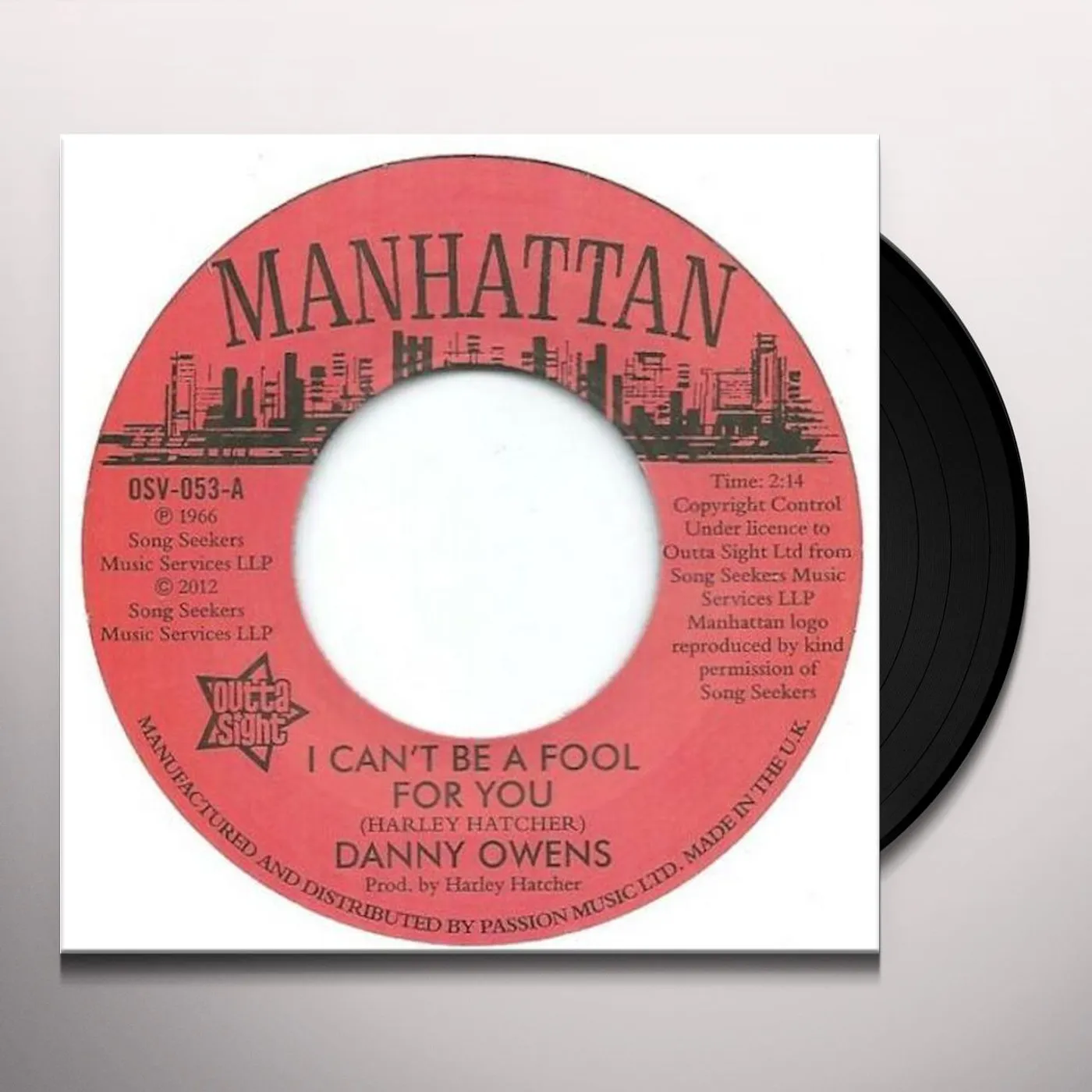 Danny Owens/Lydia Marcelle I CAN'T BE A FOOL FOR YOU/IT'S NOT LIKE YOU Vinyl Record