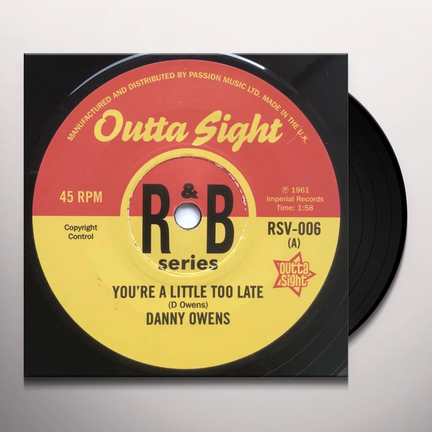 Danny/Benny Spellman Owens YOU'RE A LITTLE TOO LATE/AMMERETTE Vinyl Record