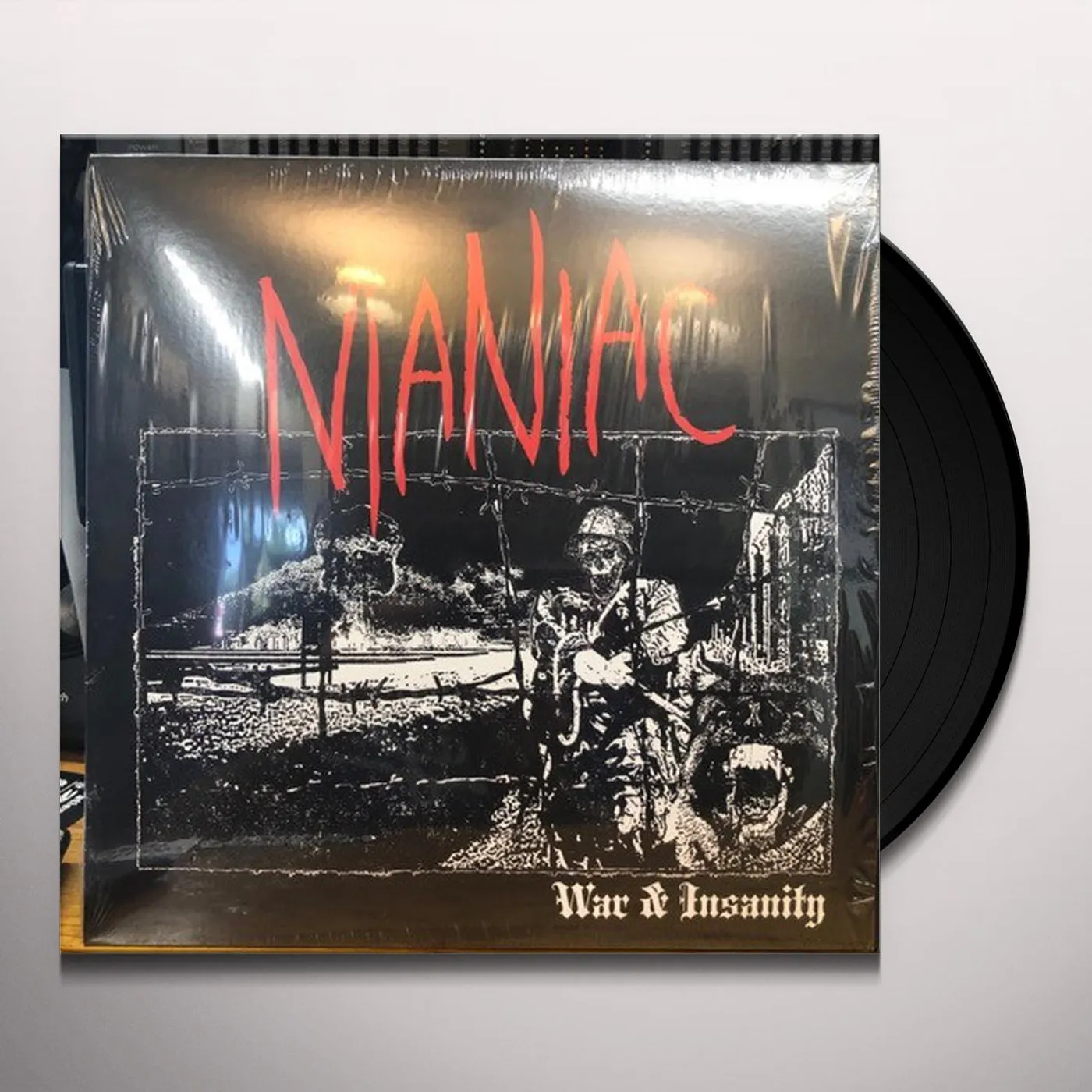 Maniac War & Insanity Blue With Black Streaks Vinyl Record