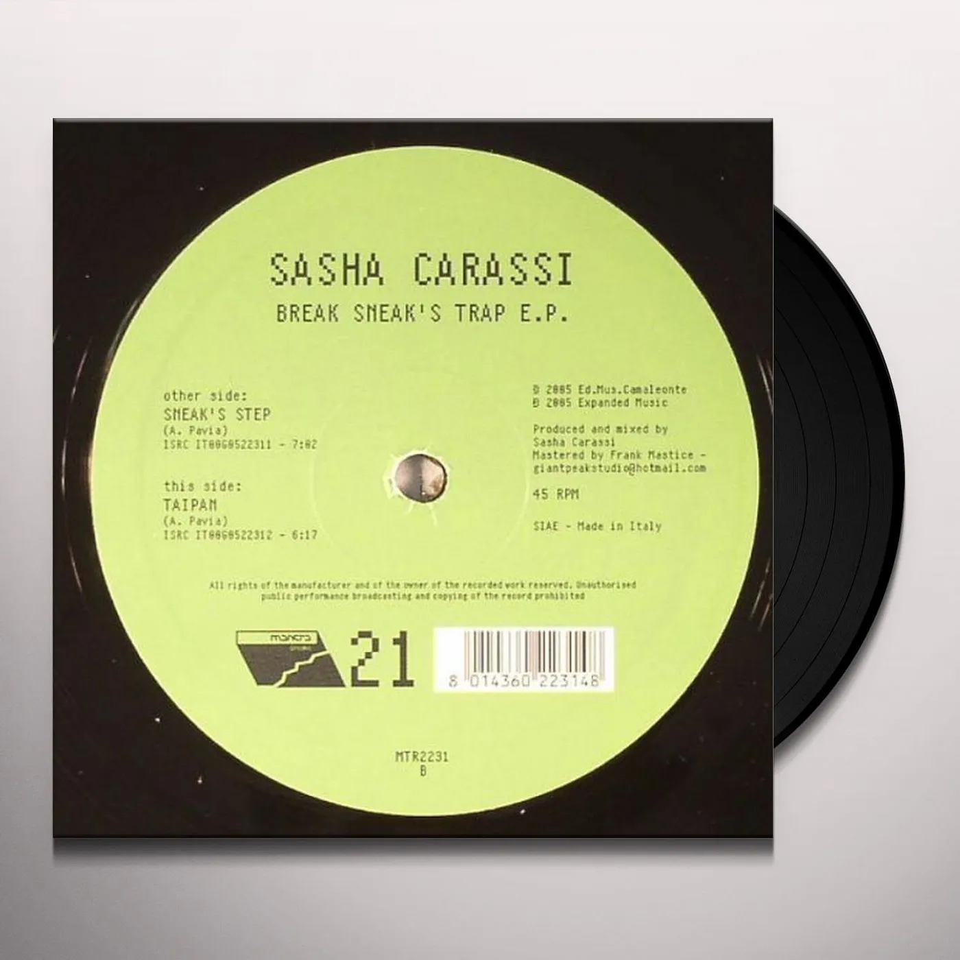 Sasha Carassi BREAK SNEAKS TRAP EP Vinyl Record
