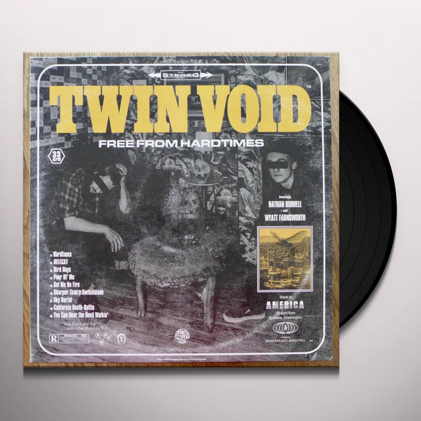 Twin Void FREE FROM HARDTIMES (YELLOW & BLACK SPLATTER VINYL) Vinyl Record
