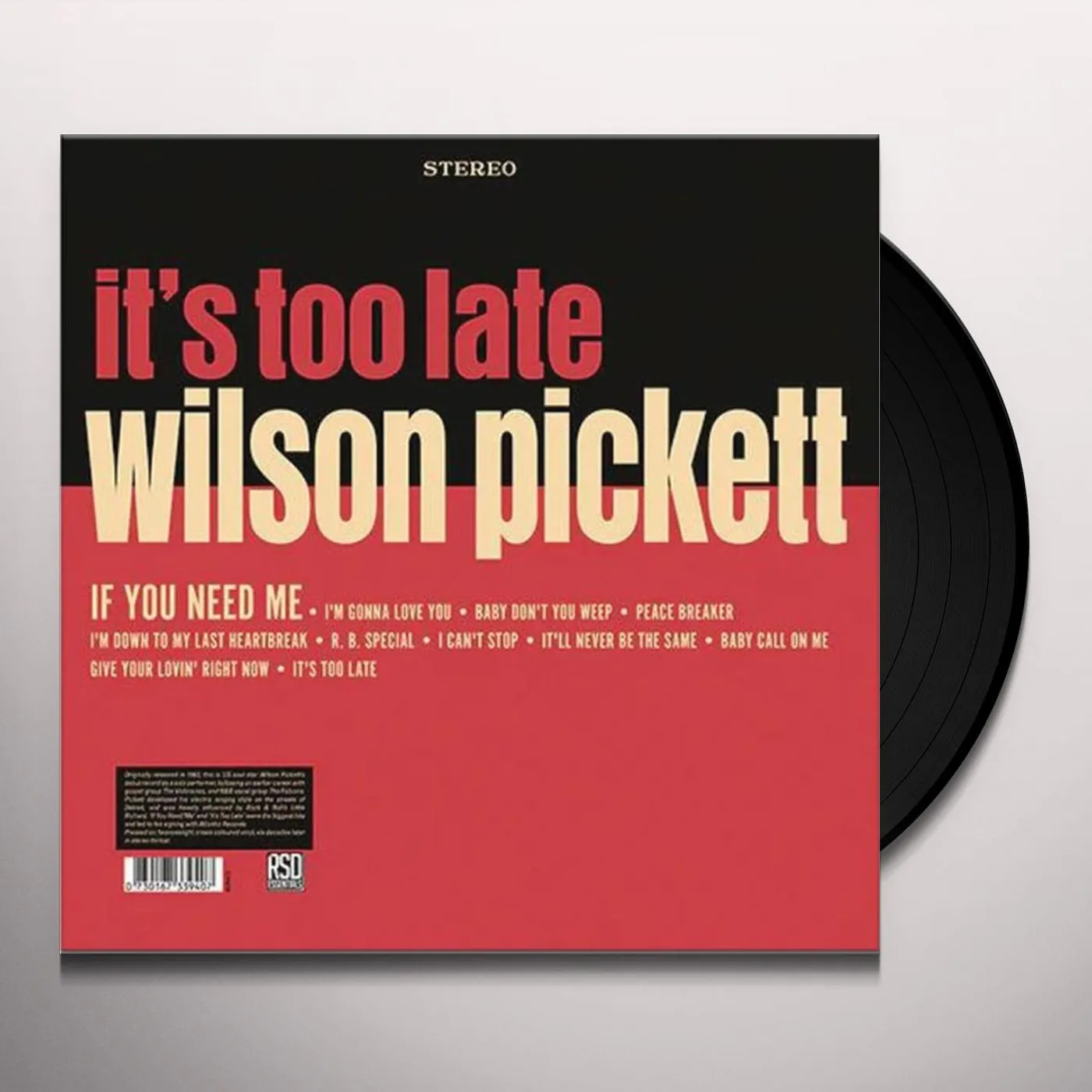 Wilson Pickett IT'S TOO LATE Vinyl Record