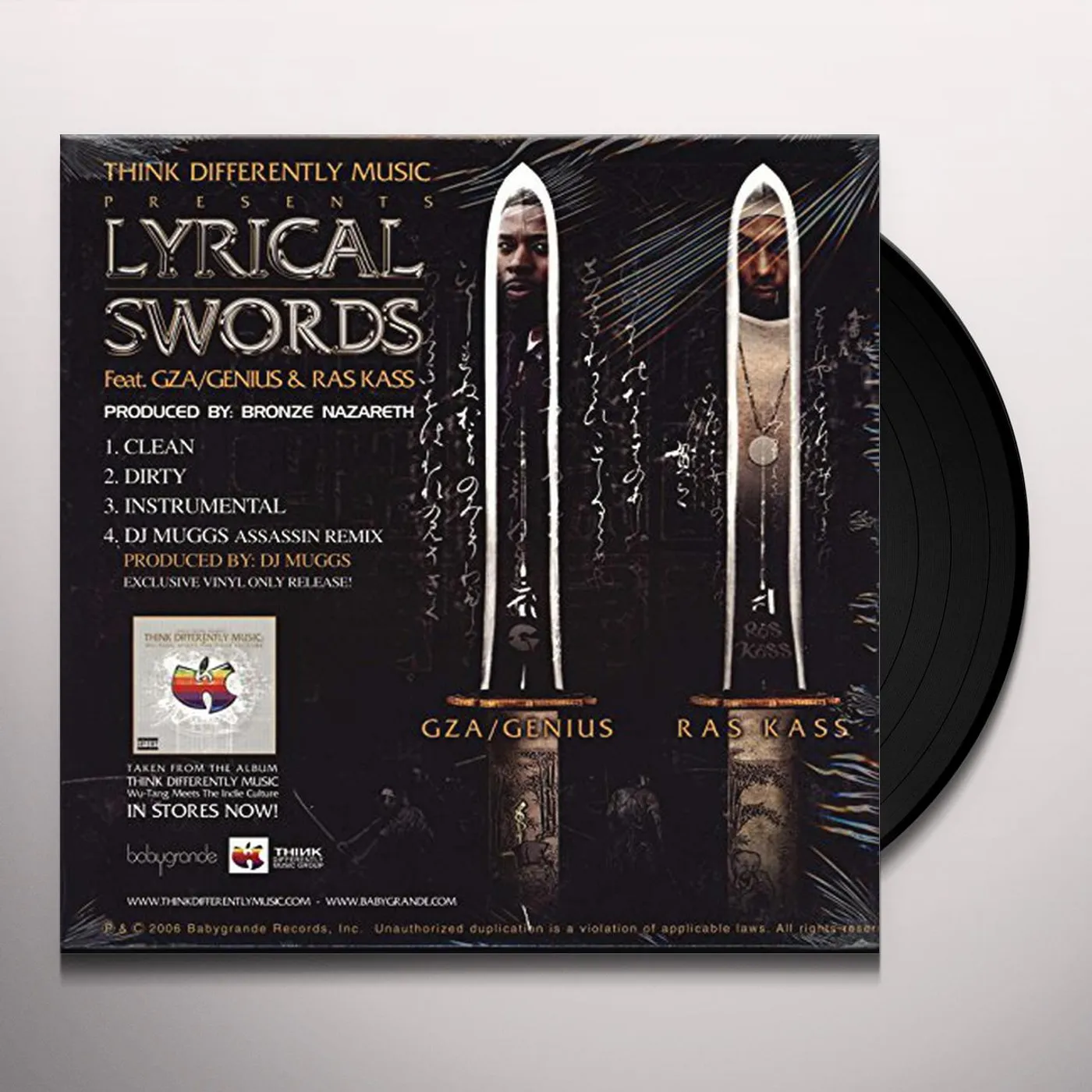 GZA & Ras Kass LYRICAL SWORDS / THINK DIFFERENTLY Vinyl Record