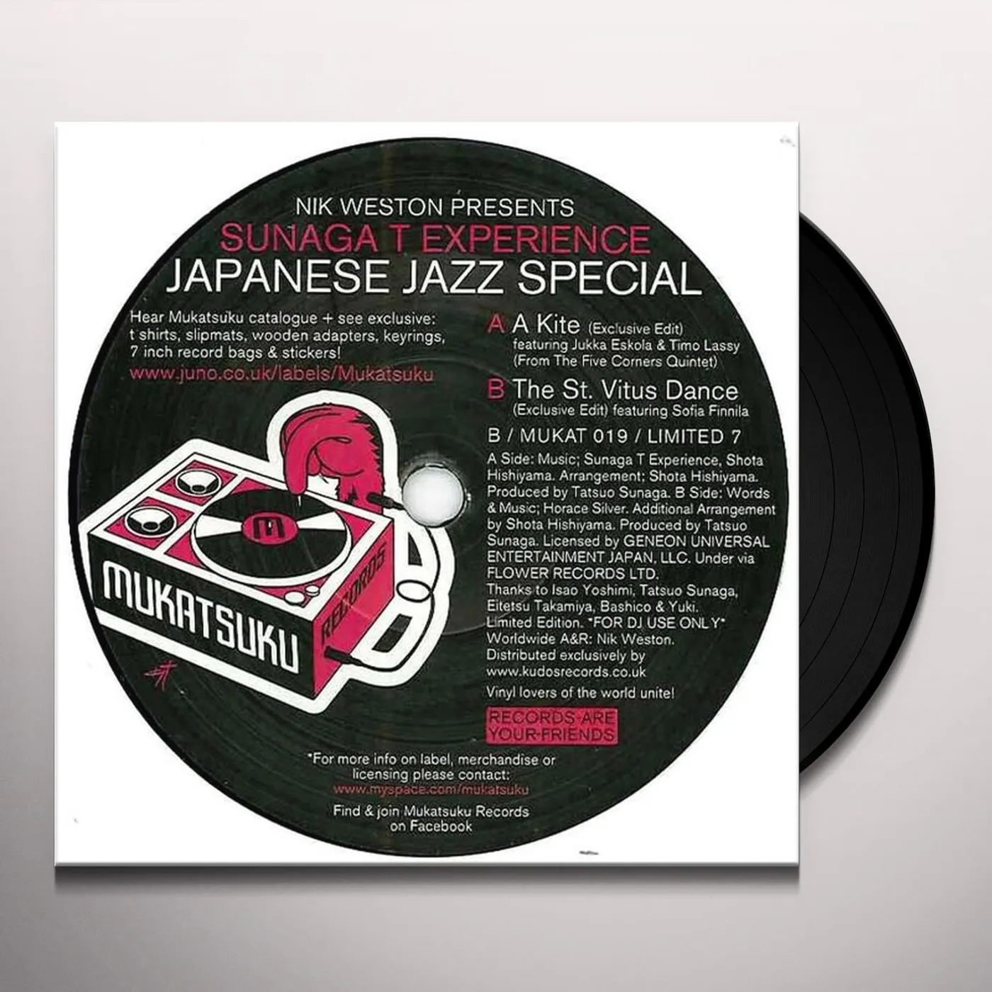 Nik Weston Presents Sunaga T Experience JAPANESE JAZZ SPECIAL Vinyl Record - UK Release