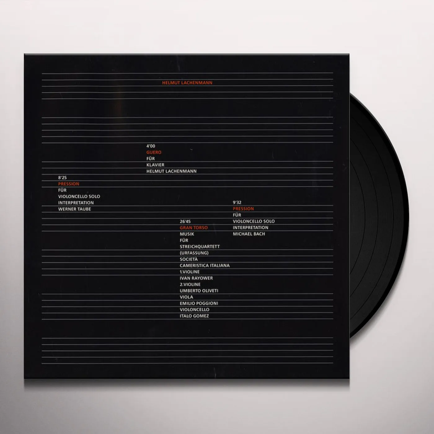 Helmut Lachenmann GUERO FUR KLAVIER Vinyl Record