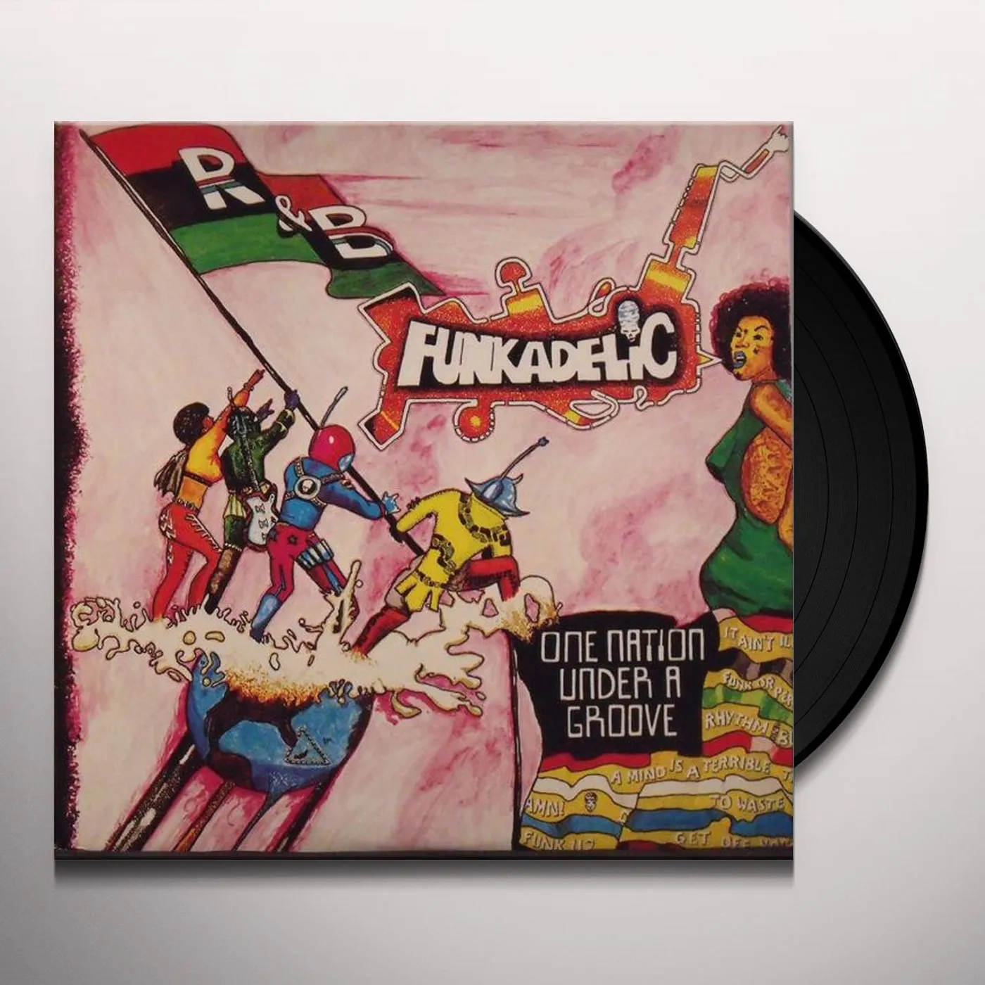 Funkadelic ONE NATION UNDER A GROOVE Vinyl Record - Italy Release