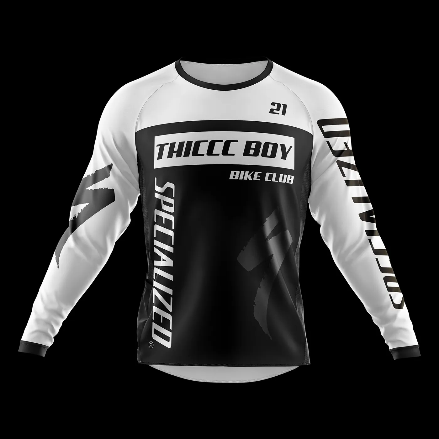 Brendan Schaub Thiccc Boy x Specialized Long Sleeve White Jersey
