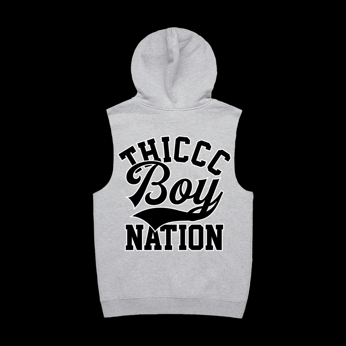 Brendan Schaub Thiccc Boy Nation Heather Grey Sleeveless Hoodie