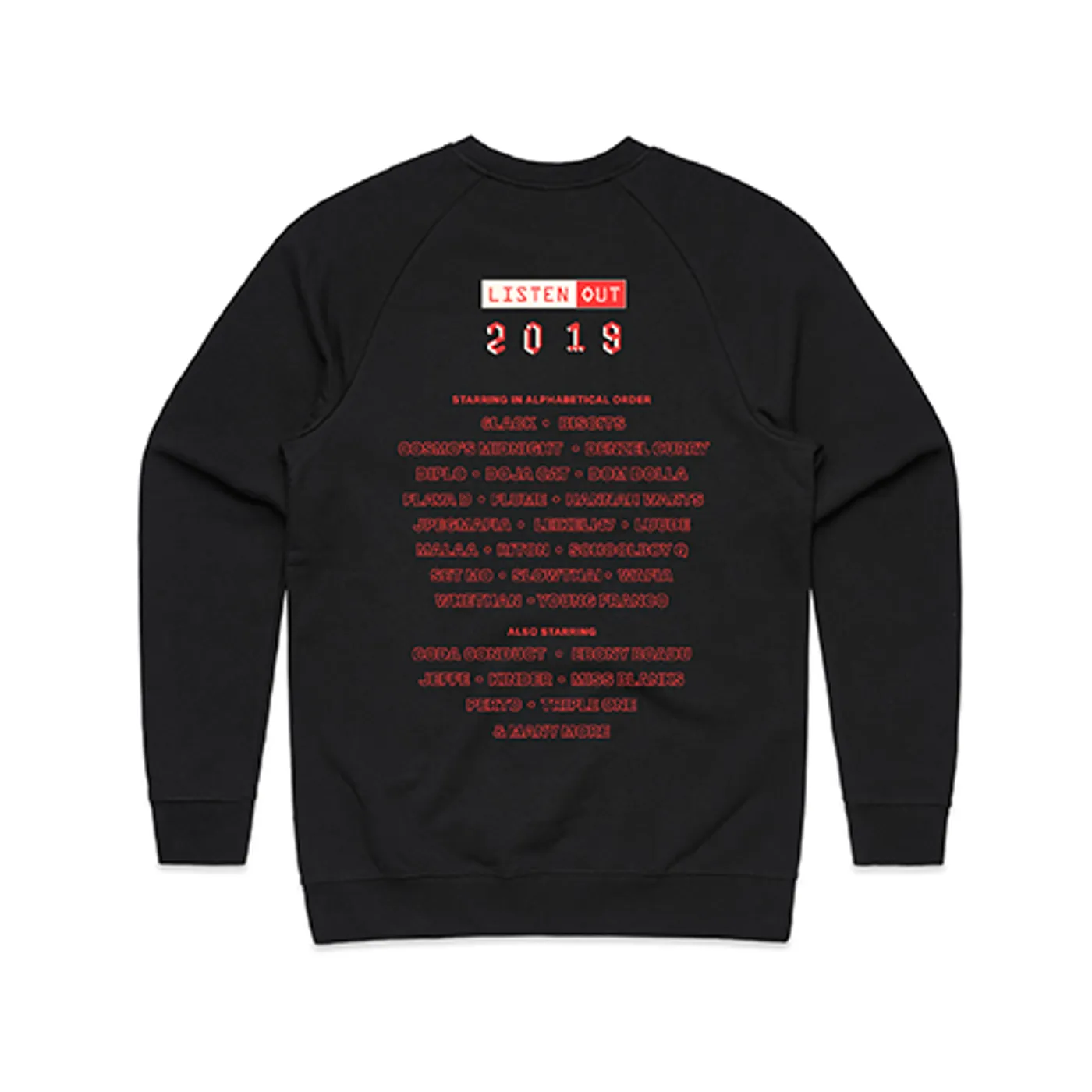 Listen Out - 2019 Lineup Crewneck