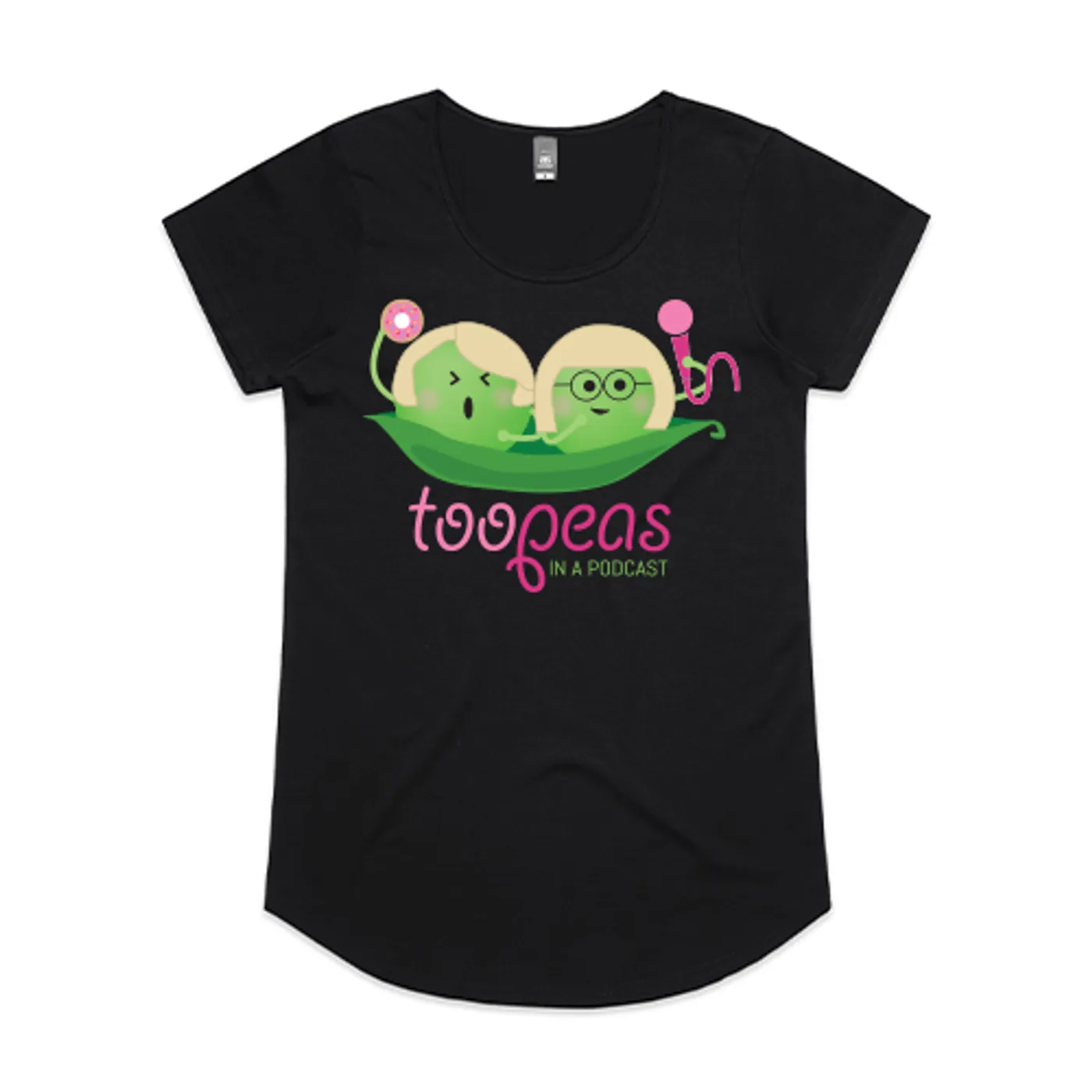 Too Peas In A Podcast Too Peas Black Logo T-Shirt