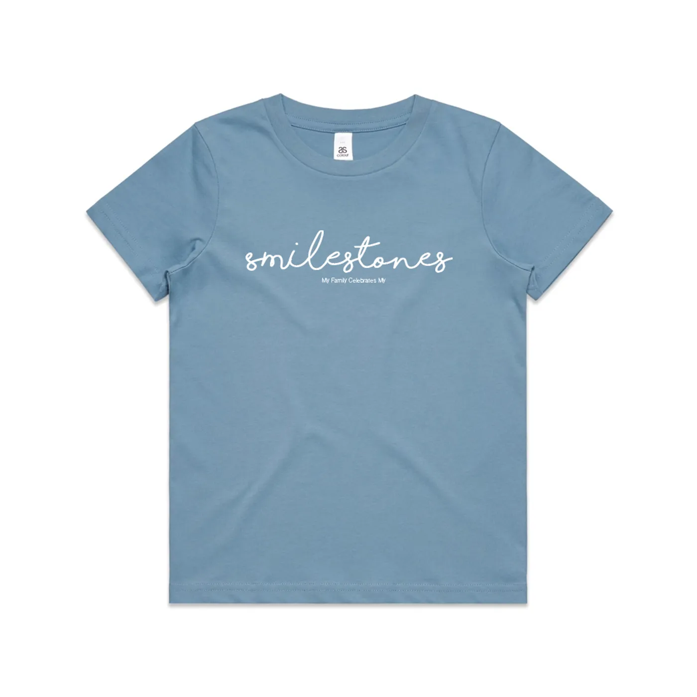 Too Peas In A Podcast Smilestones Kids T-Shirt (Blue)