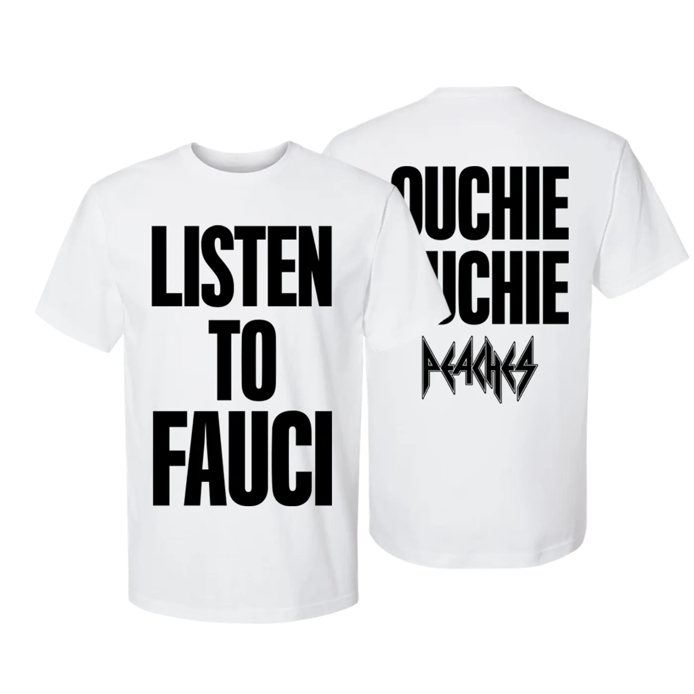 Peaches LISTEN TO FAUCI WHITE OVERSIZED SHIRT