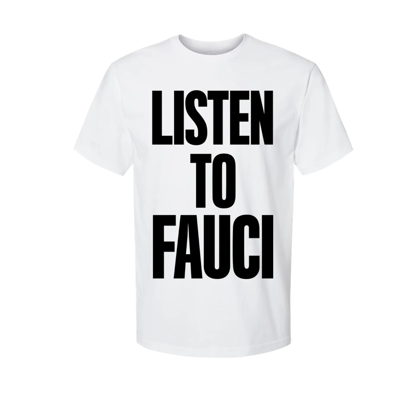 Peaches LISTEN TO FAUCI WHITE OVERSIZED SHIRT