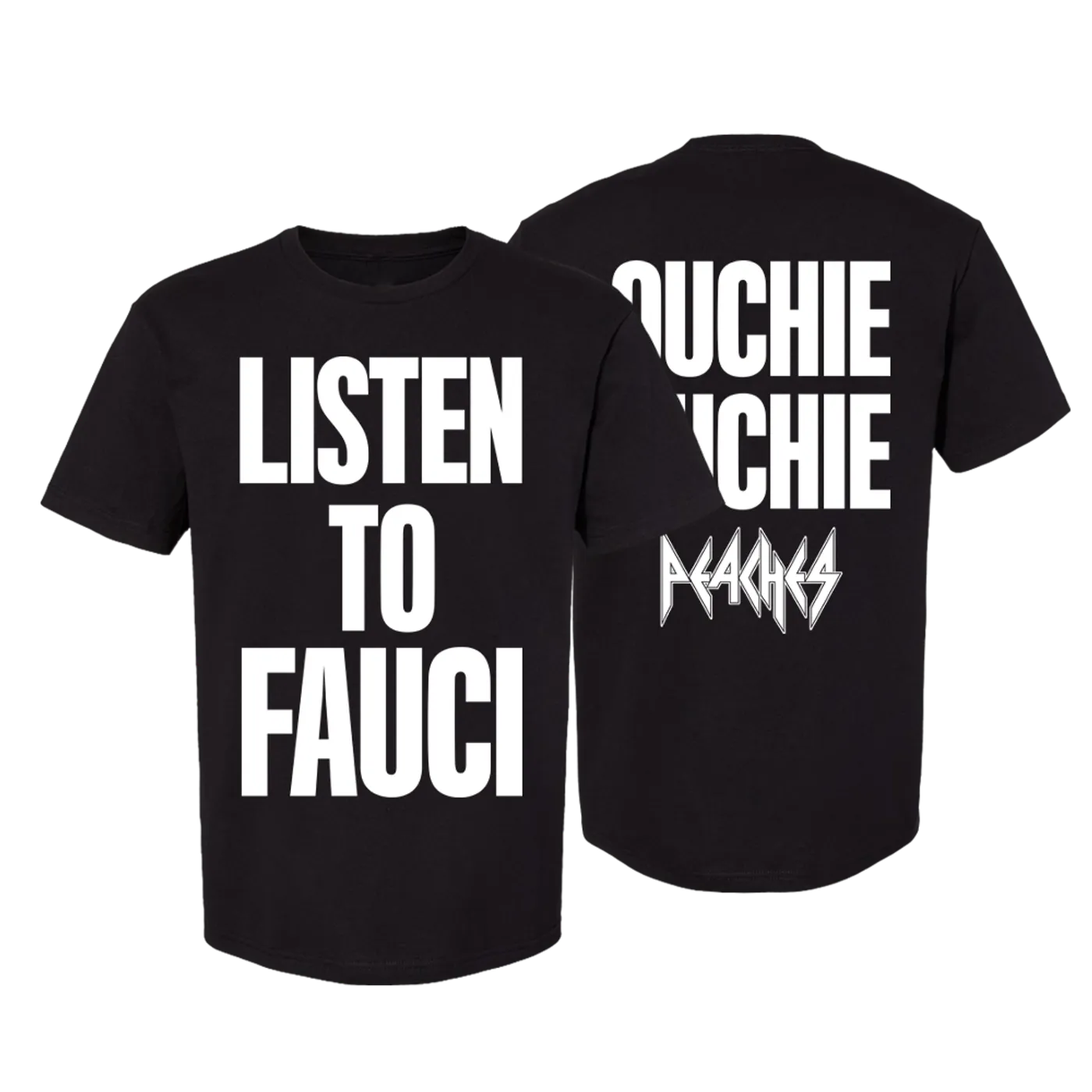 Peaches LISTEN TO FAUCI BLACK OVERSIZED SHIRT