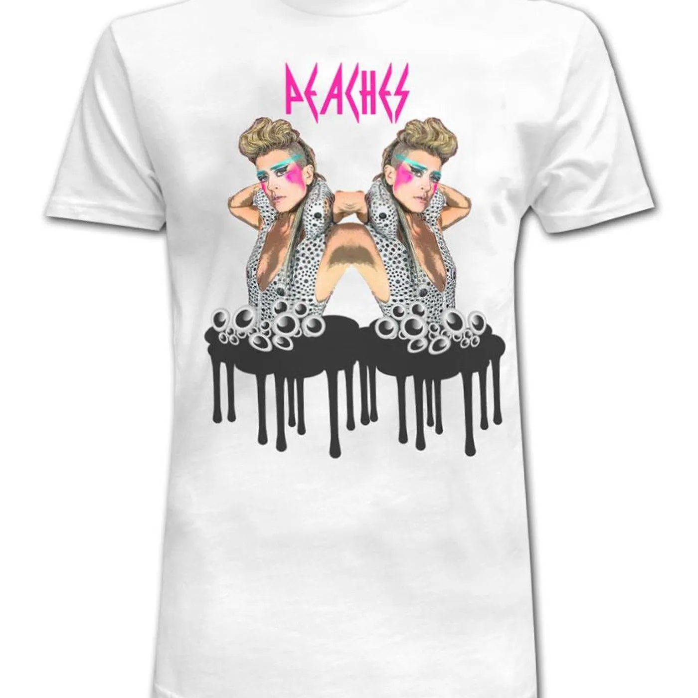 Peaches Googly Eyes White T-shirt