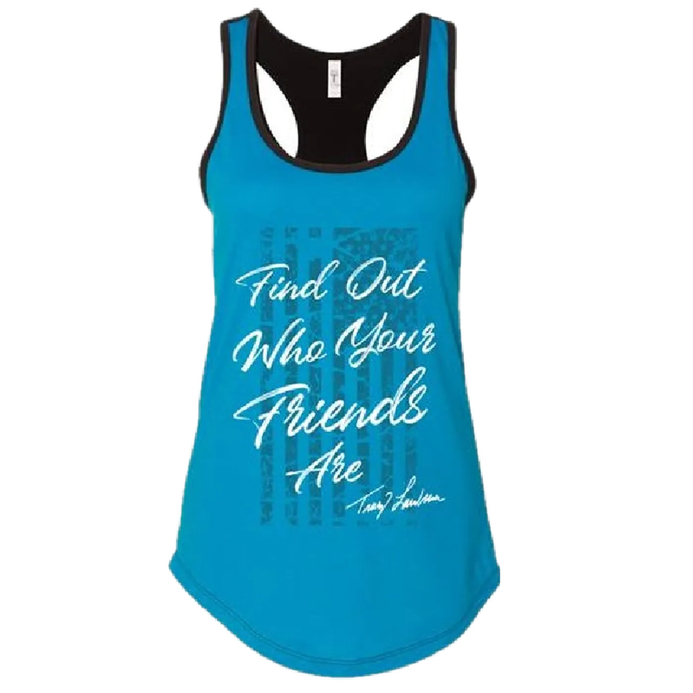 Tracy Lawrence Turquoise and Black Colorblock Tank Top