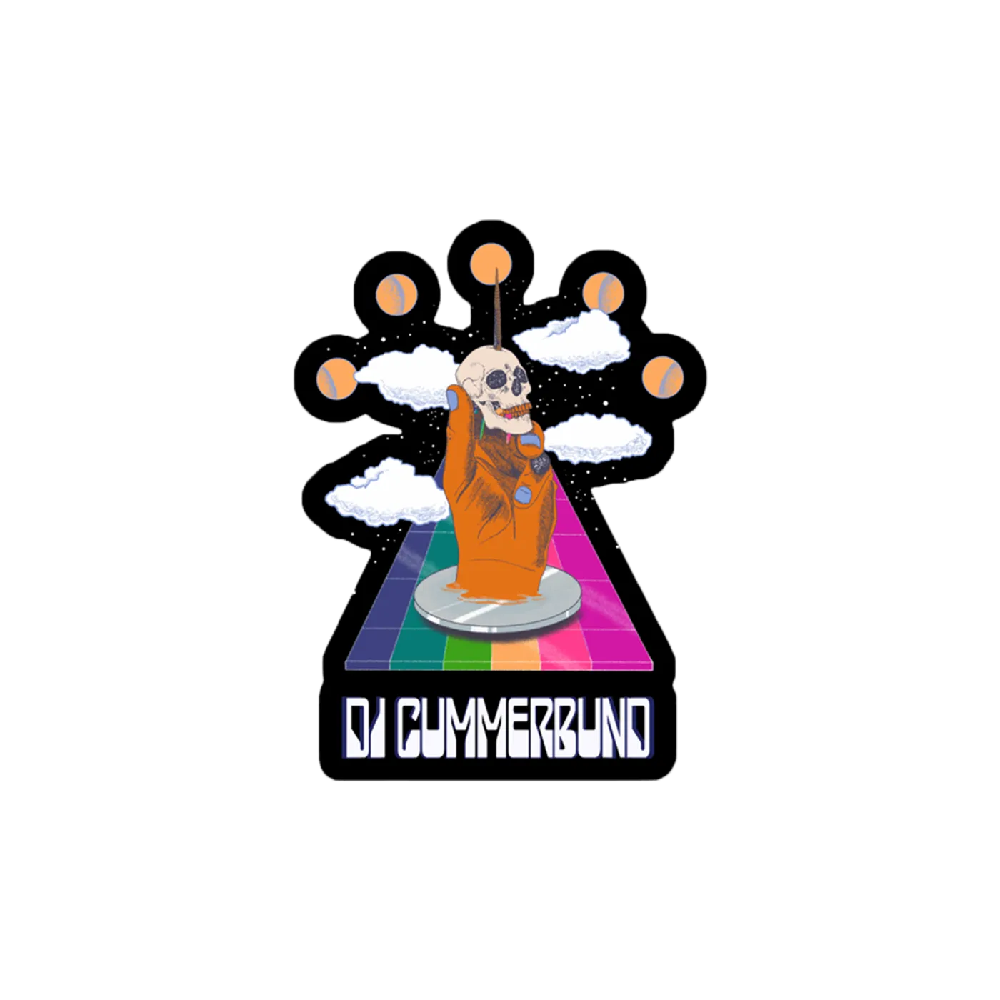DJ Cummerbund SKULL STICKER