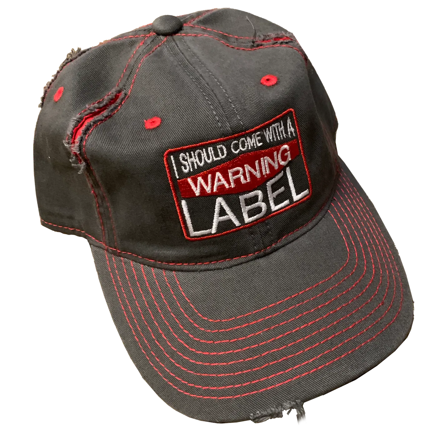 Jessica Lynne Witty Warning Label Distressed Hat