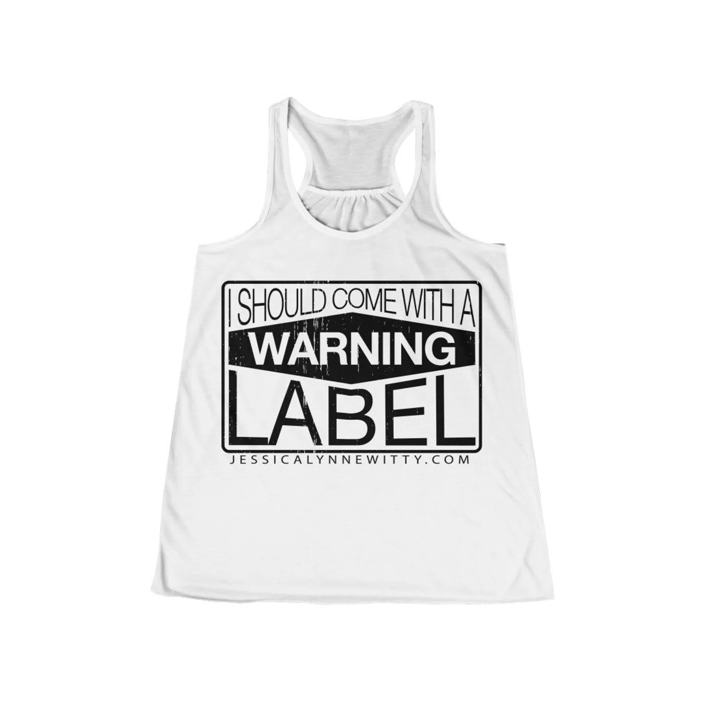 Jessica Lynne Witty Warning Label Women's Flowy Racerback Tank