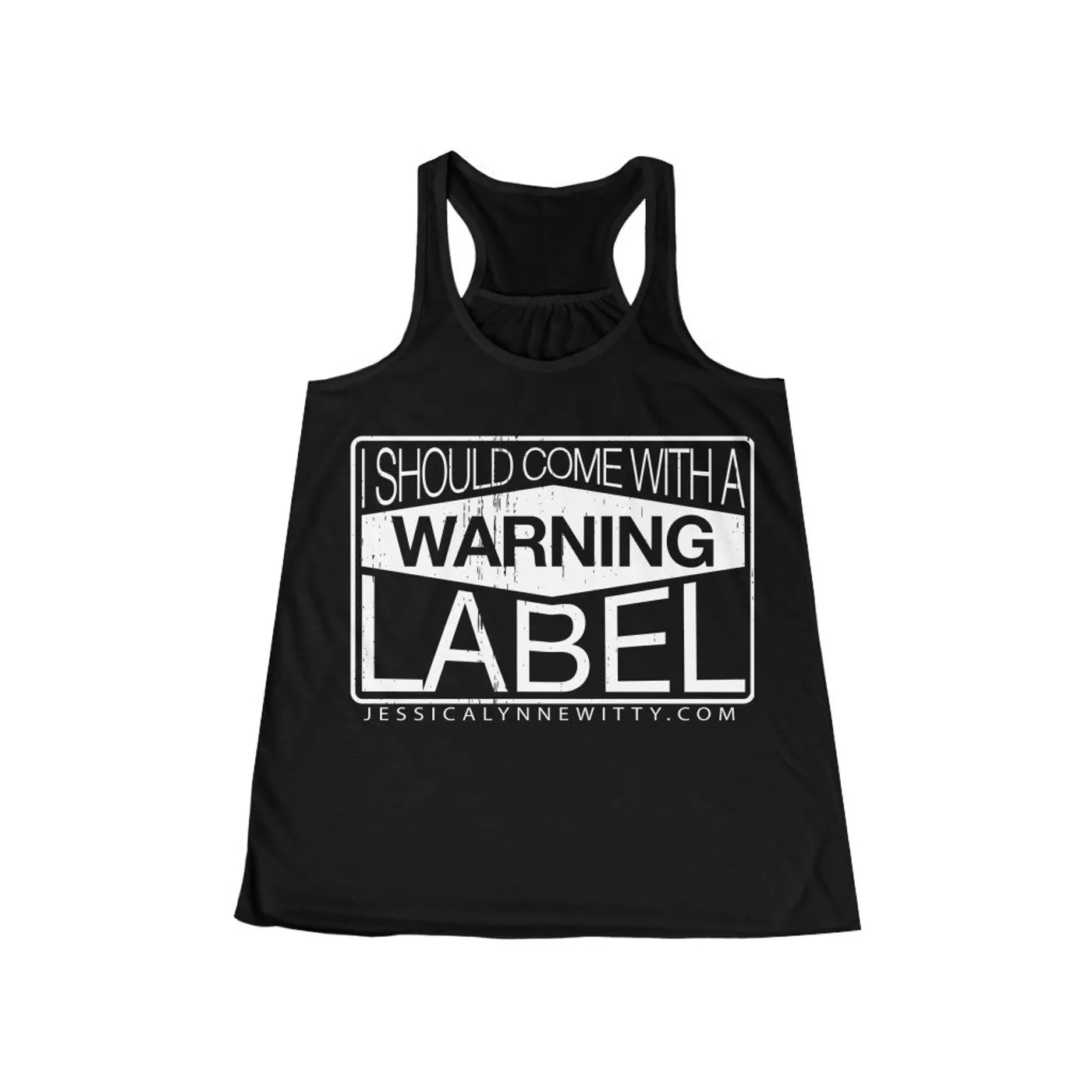 Jessica Lynne Witty Warning Label Women's Flowy Racerback Tank