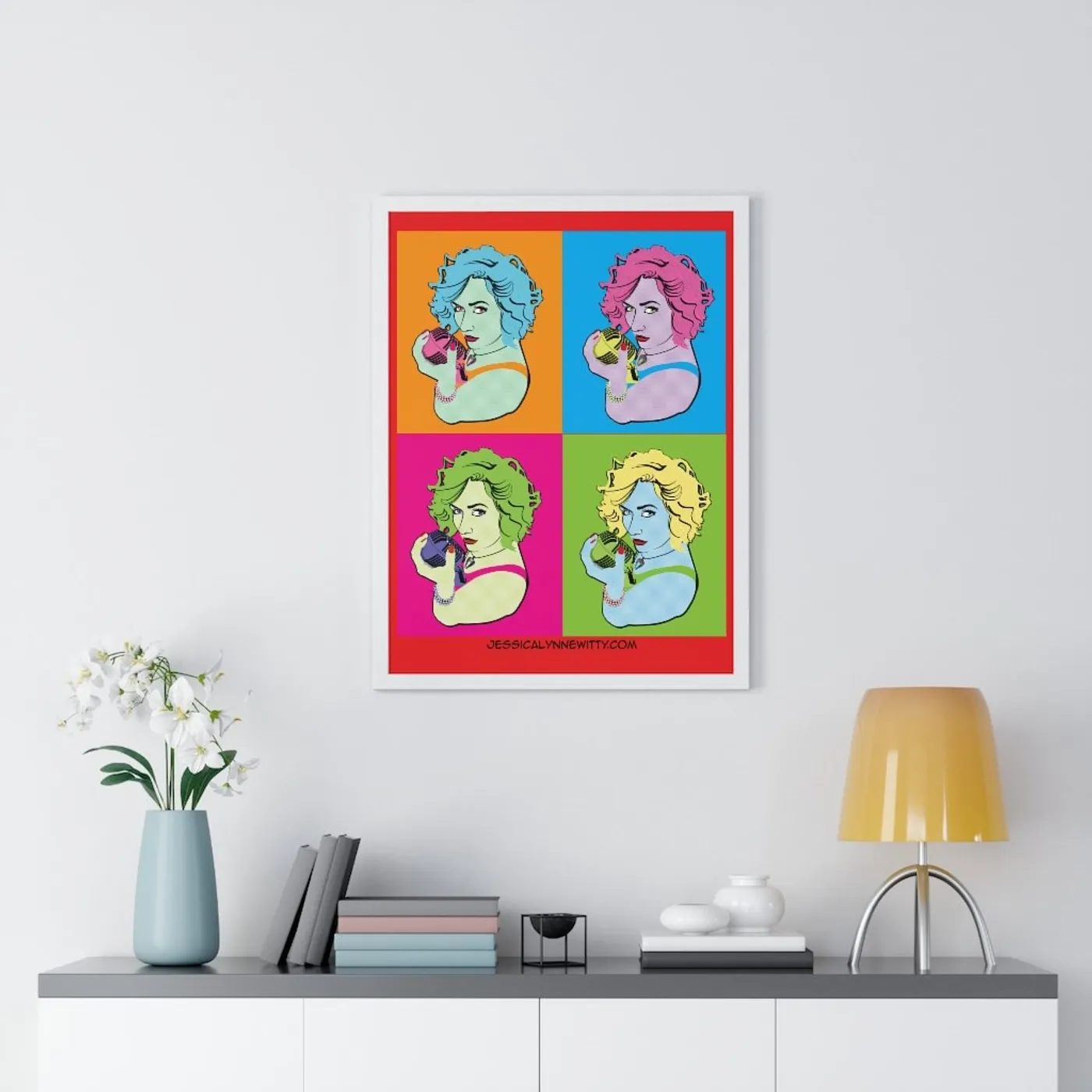 Jessica Lynne Witty "Warhol Style" Art on Premium Framed Vertical Poster