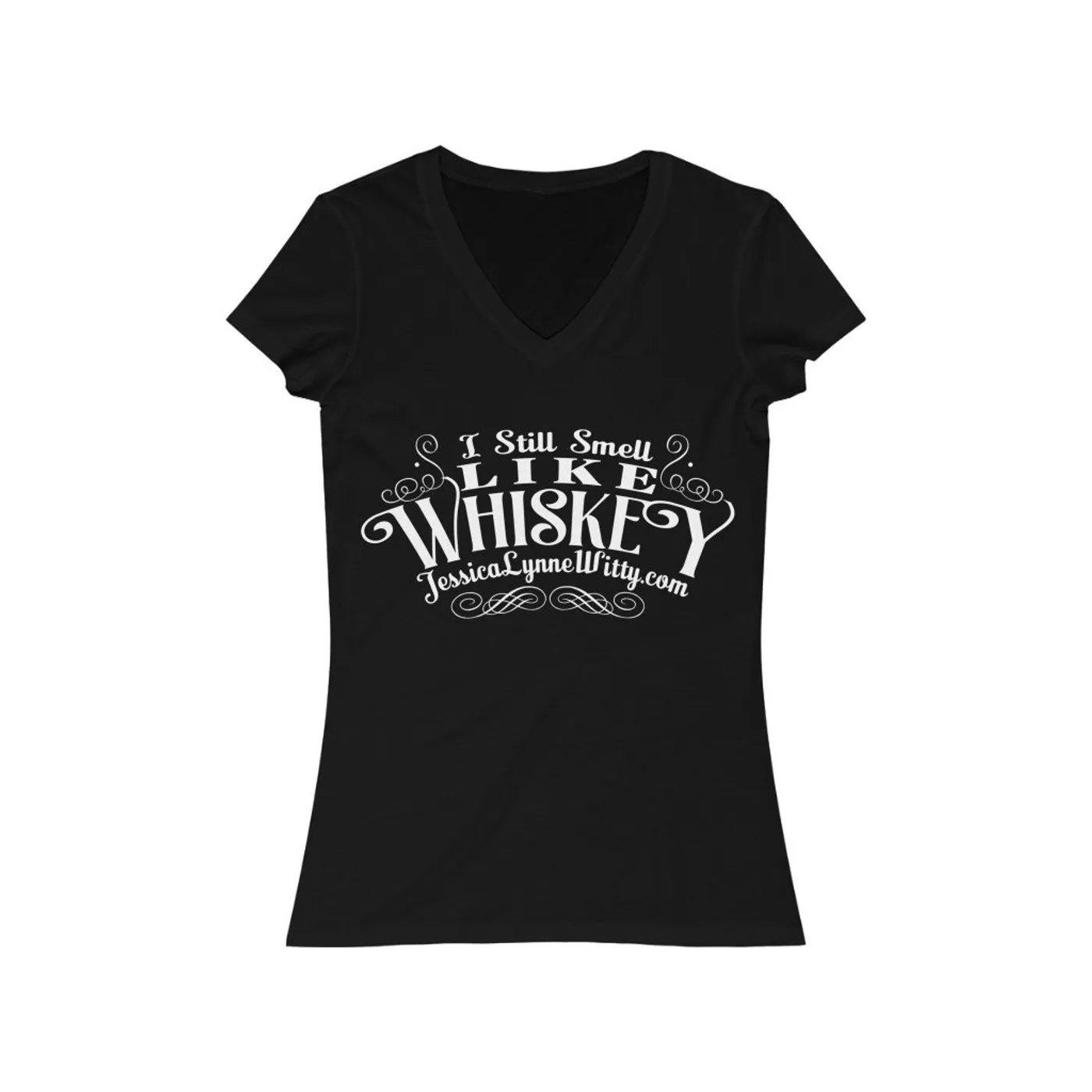 Jessica Lynne Witty "I Still Smell Like Whiskey" Women's Jersey Short Sleeve V-Neck Tee